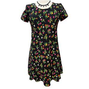 Short black floral dress